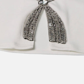 Rhinestone ribbon Princess Crop Top